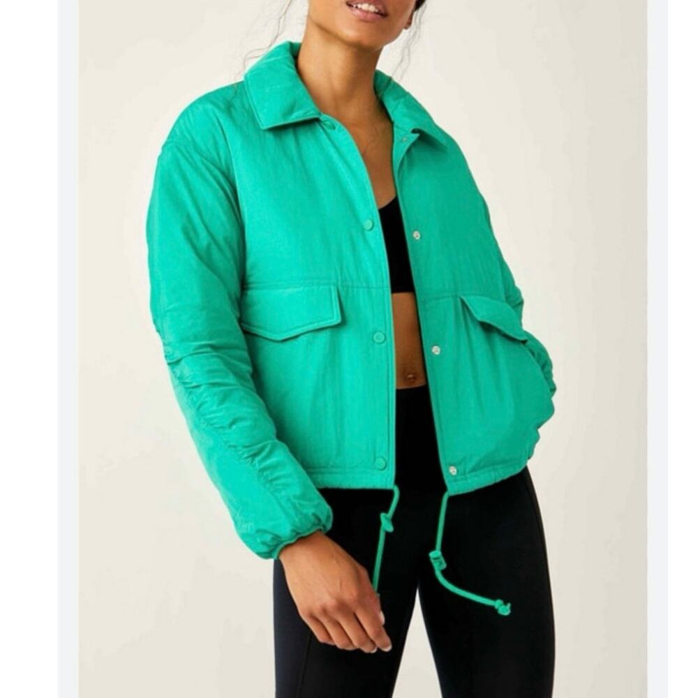 Free People Teal Puffer Jacket